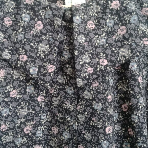Vintage wool cotton blouse top made in Canada blue grey purple floral Sm… - Picture 3 of 15